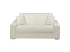 Canapé 2 places convertible express en simili Chicyla - Blanc - Couchage 120 cm - Matelas 18 cm UAMN11015