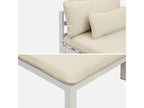 Salon de jardin 5 places en aluminium – assises profondes – Domopure – Naturel VVON85484