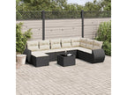 Salon de jardin 9 pièces avec coussins noir résine tressée DXMF40283