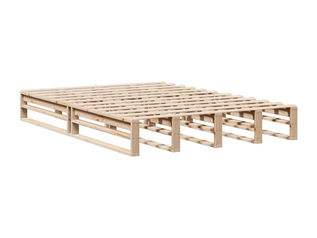 Cadre de lit sans matelas 140x190 cm bois de pin massif BVKY91707