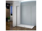 Paroi de douche à l'italienne 100x200cm - 8mm verre trempé sablé - Avec barre de fixation d'angle 45cm JAXM26830
