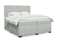 Sommier à Chicyla de lit et matelas Gris clair 200x200cm Velours EGUM56539