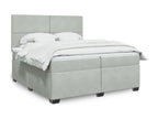 Sommier à Chicyla de lit et matelas Gris clair 200x200cm Velours EGUM56539