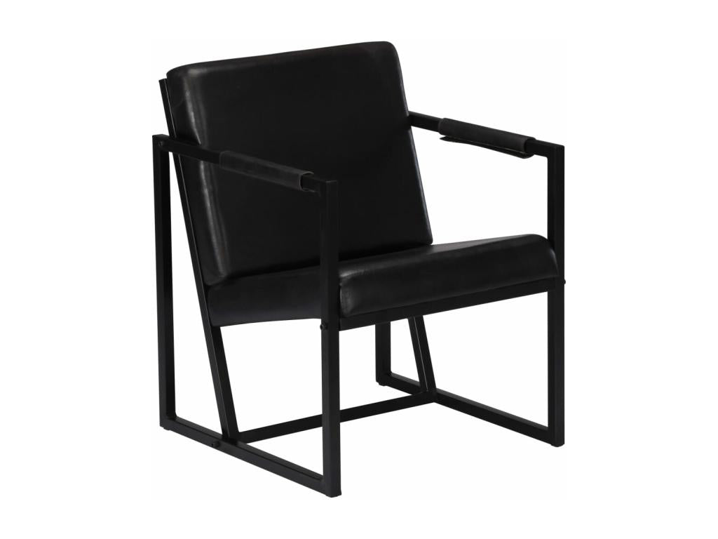 Fauteuil noir cuir véritable HBZN95327