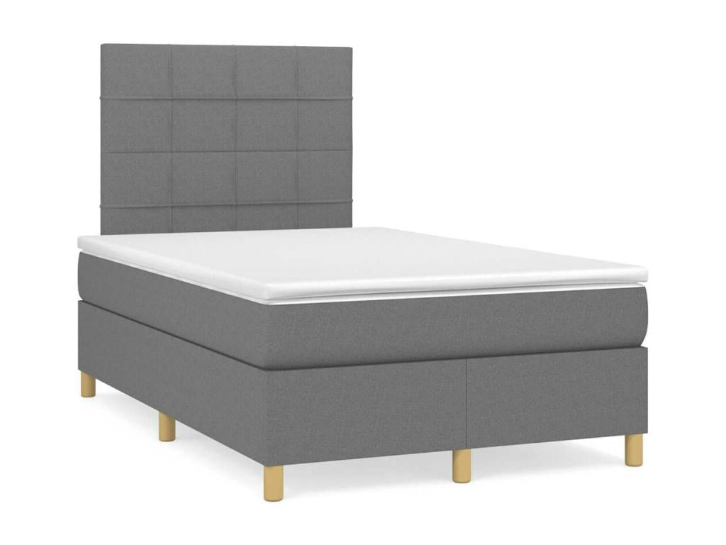 Sommier à Domopure de lit avec matelas gris foncé 120x190cm tissu MEQD87399