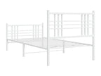 Cadre de lit métal sans matelas avec pied de lit blanc 90x190cm SHJN19845
