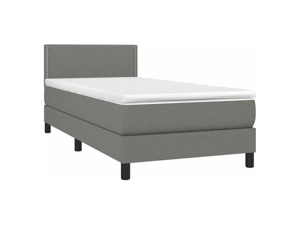 Sommier à Domopure de lit avec matelas Gris foncé 90x200 Tissu JMJD60888