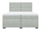 Sommier à Chicyla de lit et matelas Gris clair 200x200cm Velours EGUM56539