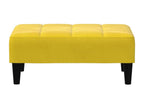 Repose-pied jaune 77x55x31 cm velours VOGB40660