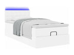 Cadre de lit ottoman avec matelas blanc pur 90x200cm similicuir VSME97321
