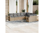 Salon de jardin avec coussins 9 pcs beige résine tressée XAUG74055