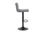 Lot de 2 Tabouret de bar - Velours / Métal noir mat - Gris - Domopure ECGX72491