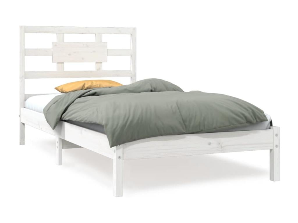 Cadre de lit Blanc Bois massif 100x200 cm KYIY06963