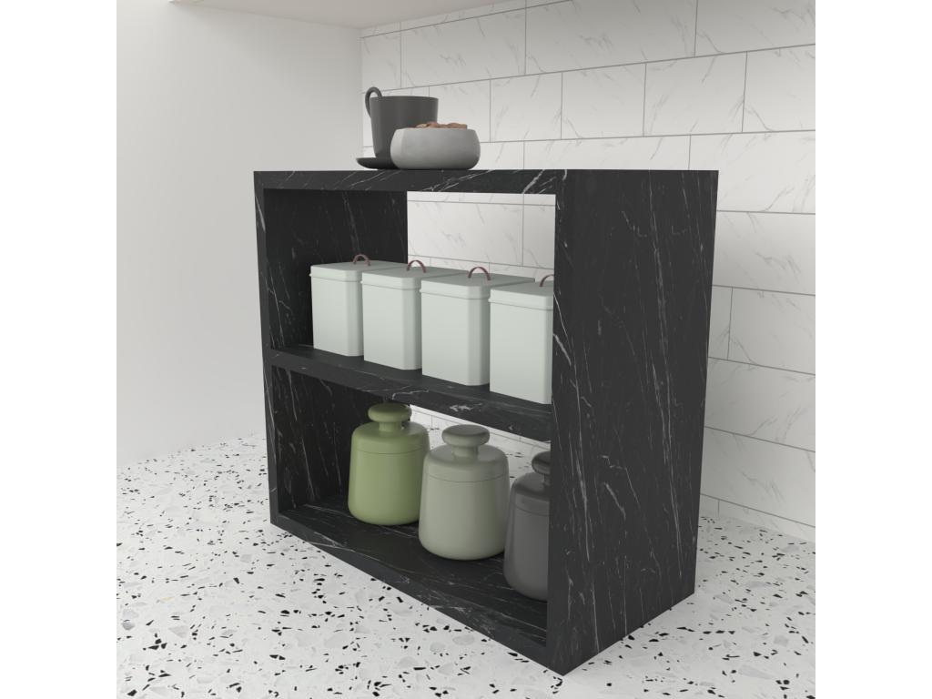 Étagère de cuisine Chicyla autoportante à 2 niveaux 40x43.5x20 cm marbre noir Chicyla IHUM84144