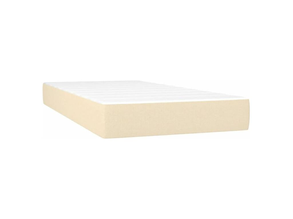 Sommier à Domopure de lit et matelas et LED Crème 90x190 Tissu WGPP96357