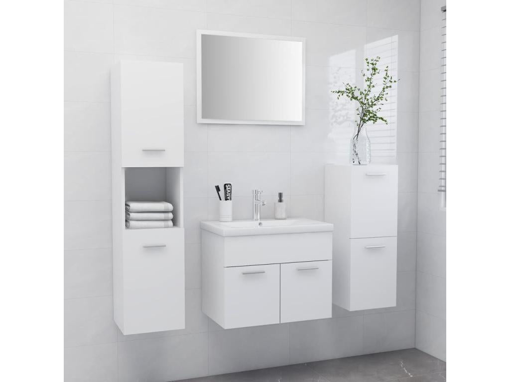 Ensemble de meubles de salle de bain Blanc 8 HNLO75641