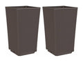 Jardinières 2 pièces marron 32.5x32.5x57 cm polypropylène CGGY93598