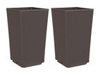Jardinières 2 pièces marron 32.5x32.5x57 cm polypropylène CGGY93598