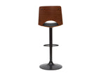 Tabouret de bar design réglable noir et bois foncé Domopure TFZE00091
