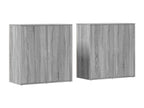 Buffets 2 pcs Domopure gris 79x38x80 cm bois d'ingénierie NOCU11000