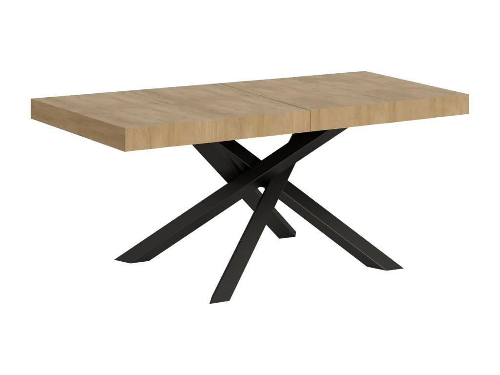Table extensible 90x120/224 cm Volantis Premium Chêne Nature cadre Anthracite KMAN81744