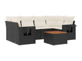 Salon de jardin 7 pcs avec coussins noir résine tressée XKYV94284