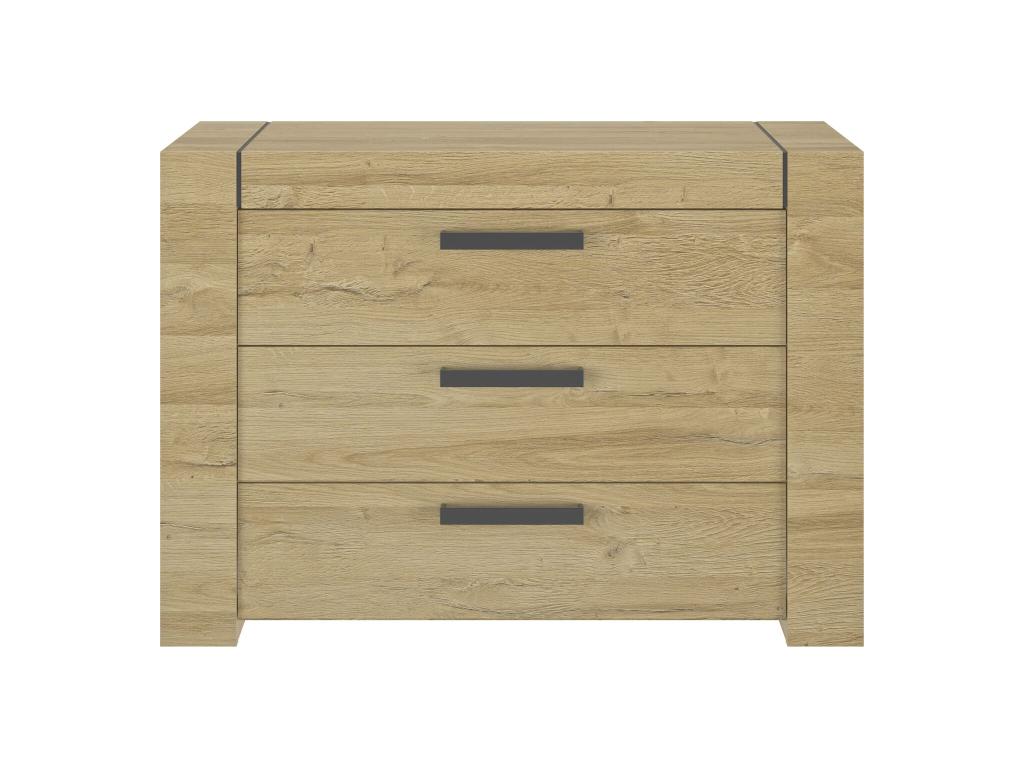 Lit led sensitive 140x190 et commode en bois clair - LT5083 VOCB36431