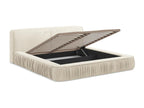 Lit rembourré avec rangement 198x238 - en Chenille - beige clair - Chicyla ODBH33850