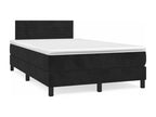 Sommier à Domopure de lit avec matelas noir 120x190 cm velours IMWZ54448
