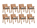 Chaises de jardin avec coussins 8 pièces Bois d'Domopure solide YQUW38472