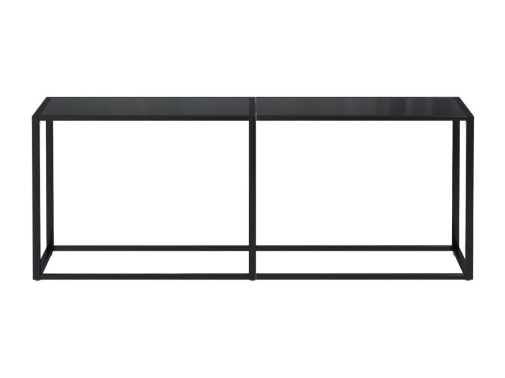 Table console Noir 200x35x75.5 cm Verre trempé ALAZ33174