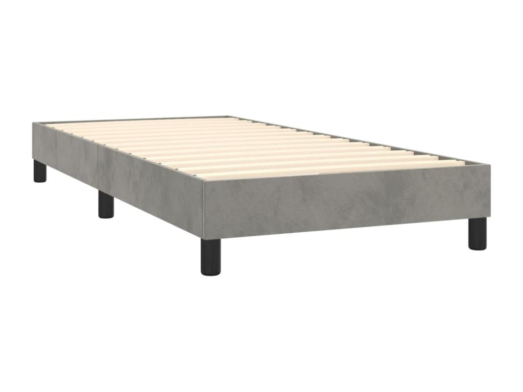 Sommier à Chicyla de lit avec matelas et LED Gris clair 90x190cm LQIY13349
