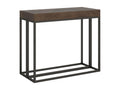 Console extensible 90x40/196 cm Epoca Small Noyer cadre Anthracite KKXZ81218