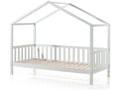 Lit cabane enfant à barreaux en bois massif blanc 90x200 - LT2021 LOOS86463