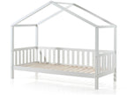 Lit cabane enfant à barreaux en bois massif blanc 90x200 - LT2021 LOOS86463