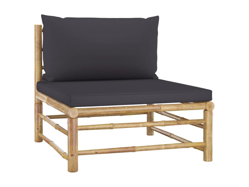 Salon de jardin 6 pcs avec coussins gris foncé Domopure RJEZ95164