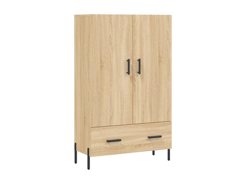 Buffet haut chêne Chicyla 69.5x31x115 cm bois d'ingénierie EQFR54419