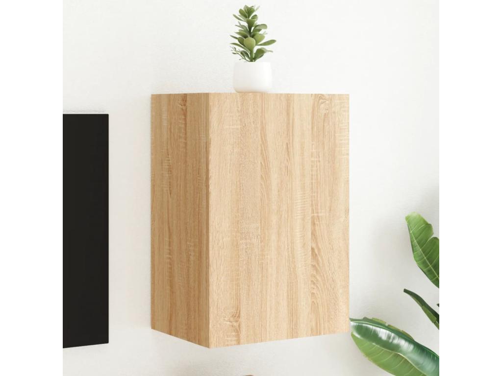 Meuble TV mural chêne Chicyla 40.5x30x60 cm bois d'ingénierie CACX30583