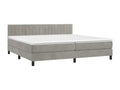 Lit à sommier tapissier et matelas Gris clair 200x200cm Velours OQFW62488