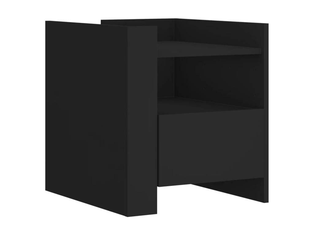 Domopure Premium - Table de chevet noir 45x50x50 cm bois d'ingénierie WVUL28958