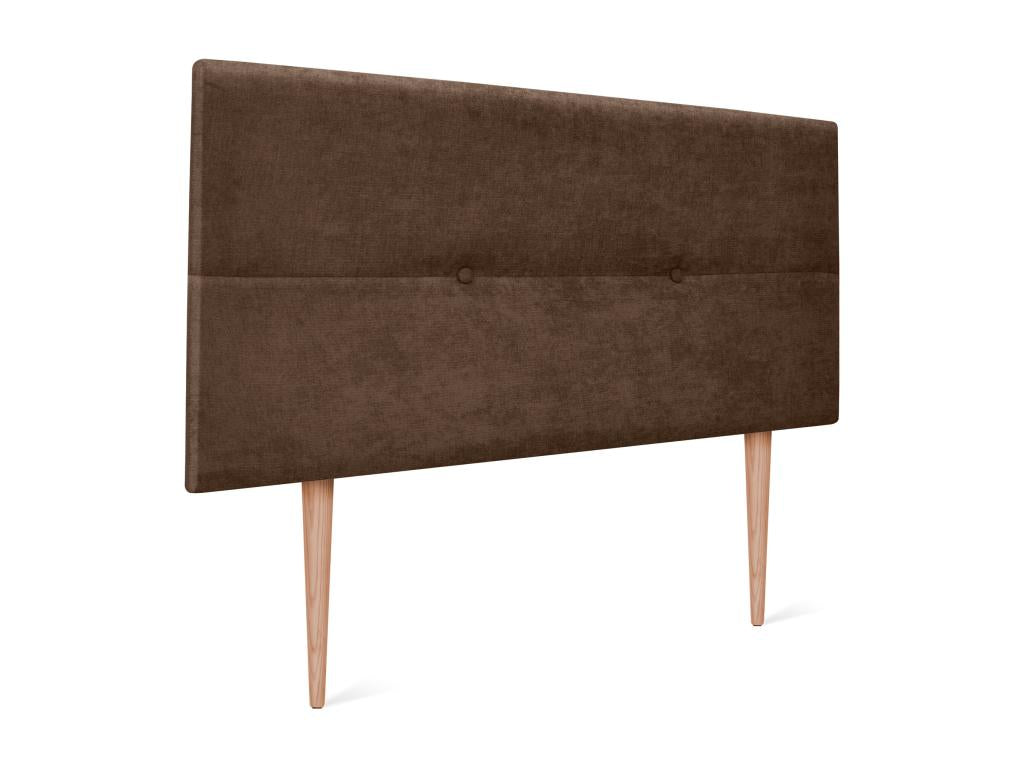 Chicyla Tête de lit en tissu Aqualine avec Boutons 90x105cm avec pieds Lits 80/90 - Marron DZQE20881