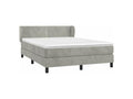 Sommier à Domopure de lit et matelas Gris clair 140x200 Velours RBMZ36074