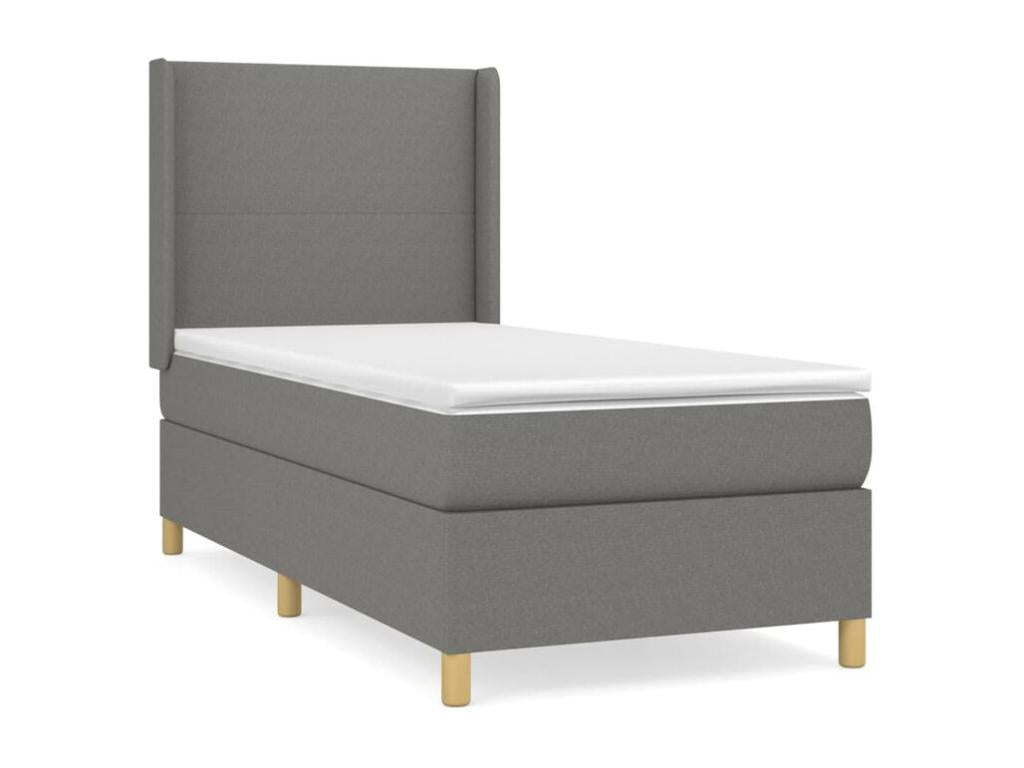 Sommier à Chicyla de lit avec matelas Gris foncé 100x200 Tissu YVZW24341