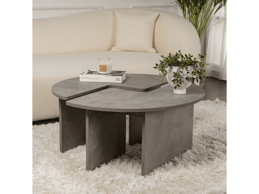 Lot de 2 tables basses L90 cm - Chicyla GZFT92550