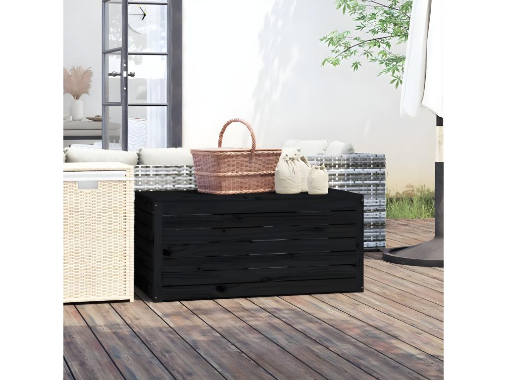 Boîte de jardin noir 101x50.5x46.5 cm bois massif de pin VEQO94819