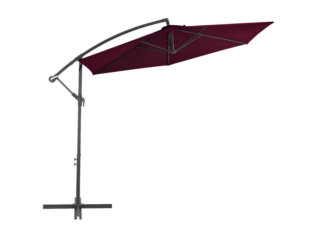 Parasol déporté avec mât en aluminium Bordeaux 300 cm EAKC14346