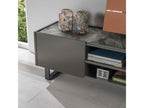 Domopure - Meuble TV 140x40 x H 45 cm en céramique gris foncé DRNV45833