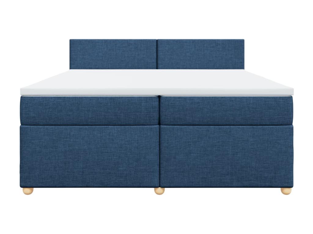 Sommier à Domopure de lit avec matelas Bleu 200x200 cm Tissu OCZB95579