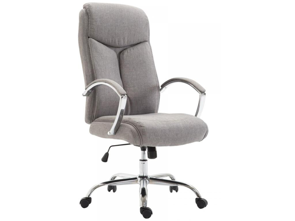 Chaise de bureau - Tissu / Métal chromé - Gris - XL Vaud LBDO42019