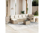 Salon de jardin avec coussins 8 pcs beige résine tressée LFHA20433